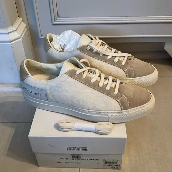 Brand new woman by common projects retro wool sneakers